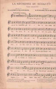 Partition de la chanson : Négresse du Sébasto (La) Valse chaloupée