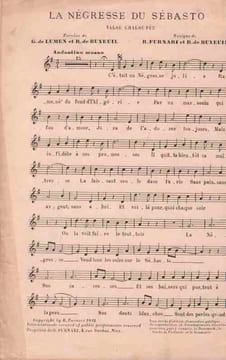 Partition de la chanson : Négresse du Sébasto (La) Valse chaloupée       .  - De Buxeuil René,Furnari R. - De Buxeuil René,de Lumen Guy