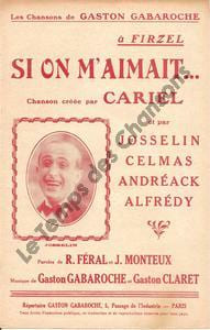 Partition de la chanson : Si on m'aimait ...