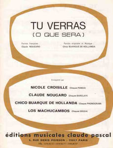 Partition de la chanson : Tu verras ( O que sera ) Annotation au crayon de papier