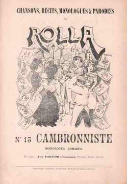 Partition de la chanson : Cambronniste ! Dans la collection " Chansons, récits, monologues et parodies " numéro 15 Monologue comique . - - ...