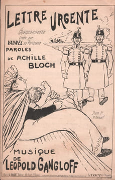Partition de la chanson : Lettre urgente Chansonnette Parisiana. Vaunel Mr. - Gangloff Léopold - Bloch Achille