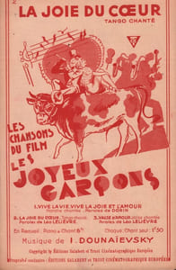 Partition de la chanson : Joie du coeur (La) Joyeux garçons (Les)