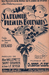 Partition de la chanson : Y a d'l'amour plein les Boul'vards Casino de Paris