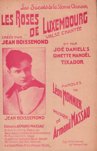 Partition de la chanson : Roses de Luxembourg (Les)