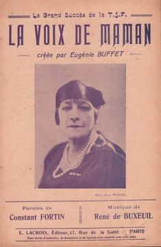 Partition de la chanson : Voix de maman (La) . Buffet Eugénie - De Buxeuil René - Fortin Constant