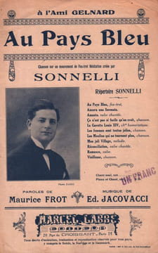 Partition de la chanson : Au pays Bleu . Sonnelly - Jacovacci Edouard - Frot Maurice