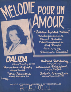 Partition de la chanson : Mélodie pour un amour        