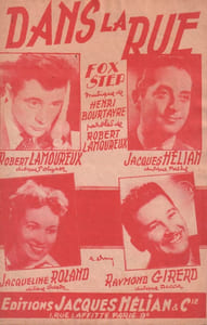 Partition de la chanson : Dans la rue