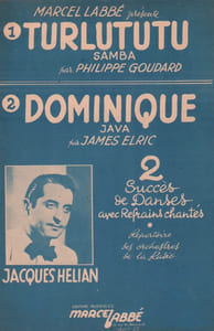 Partition de la chanson : Turlututu / Dominique     Partition orchestre 2 titres   