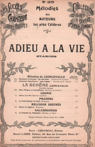 Partition de la chanson : Adieu à la vie ( Stances )