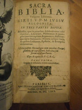 Sacra Biblia.  Vulgate Editionis sixti V P M Jussu recognita in tres  partes.. undefined