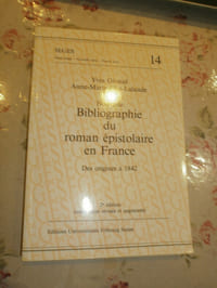Nouvelle Bibliographie du roman épistolaire en France. Des origines à 1842.
