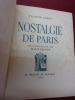  Nostalgie de Paris
 Illustré par Dignimont. Francis  Carco - Dignimont
