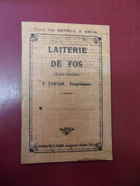Carnet mensuel vierge pour comptabiliser les litres de lait & vaches Laiterie de Fos Propriétaire P. Fontan.