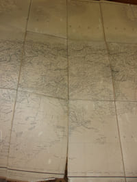 Carte entoilée de l'Algérie 1856