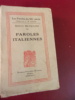 Paroles italiennes. Benito Mussolini 