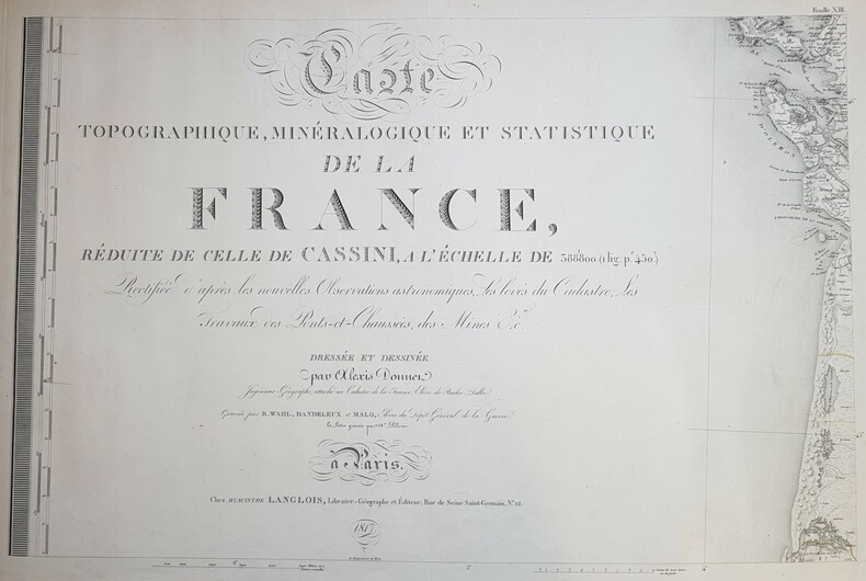 Carte Topographique, Minéralogique et Statistique de la France. Alexis Donnet