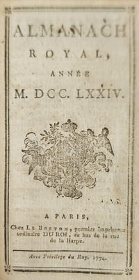 Almanach royal, année 1774