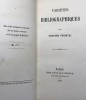 Variétés bibliographiques. Paris, Jules Gay, 1863.. TRICOTEL Edouard.