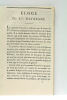 Eloge du Citoyen Dufresne, Conseiller d'État, Directeur général du Trésor public. 30 Pluviôse an 10.. [ BARBE MARBOIS (François, Marquis de) ].