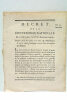 Décret de la Convention Nationale du 10 Octobre 1792, l'an Ier de la République Françoise, portant qu'il sera sursis à la vente des Bibliothèques et ...