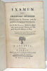 Examen des Principales Méthodes d'Administrer le Mercure, pour la guérison des Maladies Vénériennes.. HORNE (Jacques ou D.R. de).