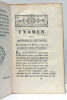 Examen des Principales Méthodes d'Administrer le Mercure, pour la guérison des Maladies Vénériennes.. HORNE (Jacques ou D.R. de).