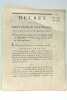 DÉCRET DE LA CONVENTION NATIONALE, DU 12 JANVIER 1793, L'AN 2E DE LA RÉPUBLIQUE FRANÇOISE, PORTANT QU'IL N'Y A PAS LIEU À INCULPATION contre les ...