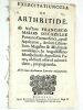 Exercitatiuncula de Arthritide.... MASARS DE CAZELLES (F.).