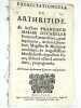 Exercitatiuncula de Arthritide.... MASARS DE CAZELLES (F.).