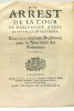 ARREST DE LA COUR DE PARLEMENT, AYDES ET FINANCES DE DAUPHINÉ. Portant nouveau Réglement pour la Nourriture des Prisonniers.. 