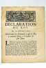 DECLARATION DU ROY concernant les Criminels à qui le Roy a accordé Grace à l'occasion de son Sacre.. 