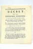 DECRET DE LA CONVENTION Nationale, relatif aux Moulins à bras et à Manège, inventés par les Citoyens Durand, père et fils.. 