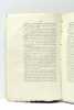 Sur un nouvel objet d'Industrie Nationale... Paris, Imprimerie du Directoire des Arts, 1793. in-8. 14pp. Br.. BOISSY d'ANGLAS. (F.A.).