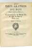 DECLARATION du Roy donnée à Paris, le 4 Mars 1721. Concernant les Droits dûs de reste du Bail de Pillavoine.. 
