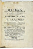 Difesa delle tre sentenza conformi e dell'atto di Perpetuo Silenzio che a ottenuto il Regio Decano contro il Cantore della Cattedrale Chiesa de ...