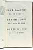 Tryphodori Aegyptii Grammatici Excidium Troiae Graece et Latine. Accedit interpretatio italica Ant. Mar. Salvini nunc primum edita ex Autographo ...