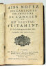 Airs Notez des Cantiques sur l'Histoire de l'Ancien et du Nouveau Testament, et sur le fruit qu'on en doit tirer.. PELLEGRIN (Abbé).