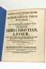 Epistola itineraria XLVIII exhibens Memorabilia Posoniensia ad Nobilissimum Clarissimum atque Doctissimum. Dominum Frid. Christian. Lesser, Verbi ...