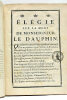 ALLEGORIE à la Gloire de M. le Dauphin. S.l.n.d. (1766). (Reliés à la suite:) 2). ELEGIE sur la mort de Monseigneur le Dauphin. (A la fin:) ...