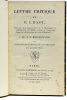 Lettre Critique à M. J. F. Boissonade sur Antoninus Liberalis, Parthenius et Aristénète.. BAST (F. J.).