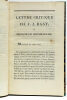 Lettre Critique à M. J. F. Boissonade sur Antoninus Liberalis, Parthenius et Aristénète.. BAST (F. J.).