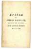 Epitre de Pierre Bagnolet, citoyen de Gonesse, aux Grands Hommes du jour.. [ DORAT (Claude-Joseph) ].