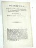 Discours prononcé à l'Assemblée Nationale, par M.  La Rochefoucauld, président du département de Paris. Du vendredi 30 mars 1792.. LA ROCHEFOUCAULD ...