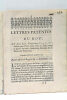 LETTRES PATENTES du Roy, données à Paris le 4. Août 1720. Au sujet de la Constitution Unigenitus, donnée par Notre Saint Pere le Pape contre le Livre ...