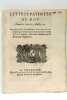 LETTRES PATENTES du Roy, données à Paris le 4. Août 1720. Au sujet de la Constitution Unigenitus, donnée par Notre Saint Pere le Pape contre le Livre ...