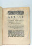 ARREST DE LA COUR DE PARLEMENT AYDES ET FINANCES DE DAUPHINÉ. Du 19. Novembre 1721. Au sujet de la Ferme du Tabac rétablie par la Déclaration du Roy ...