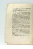 Opinion concernant la Révision des Lois sur les Subsistances; Prononcée le 15 novembre 1792, l'an premier de la République française.. BEFFROY ...