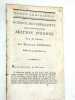 Corps Législatif. Conseil des Cinq-Cents. Motion d'Ordre sur les Prisons, Séance du 24 thermidor an 4.. PASTORET (Emmanuel).